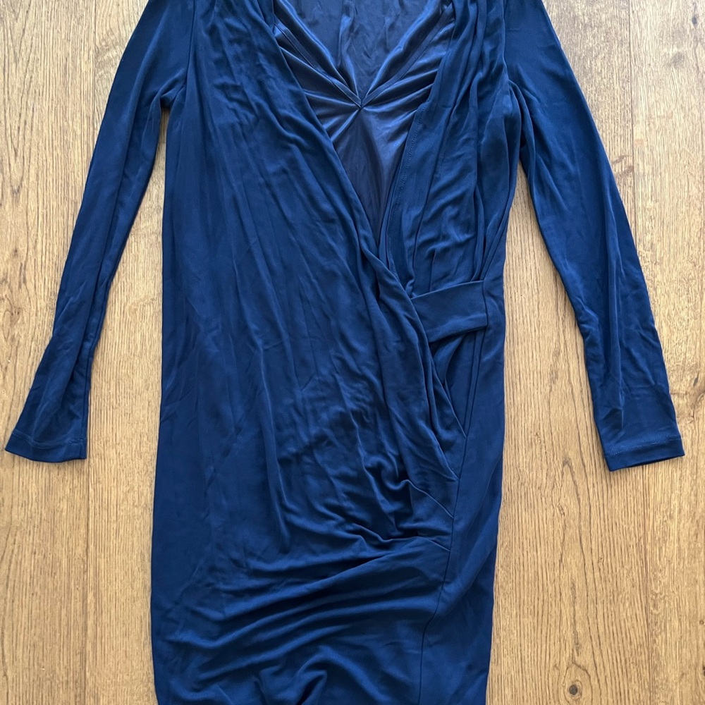 Elegant Navy Long Sleeve Dress worn once in excellent condition